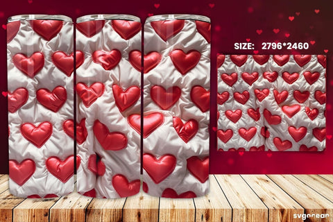 Inflated Hearts Tumbler Wrap Bundle | 20 Oz | Sublimation Sublimation SvgOcean 