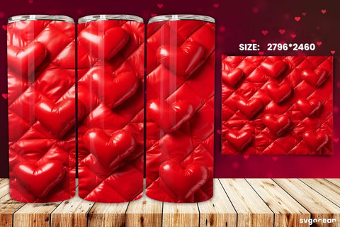 Inflated Hearts Tumbler Wrap Bundle | 20 Oz | Sublimation Sublimation SvgOcean 