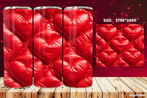 Inflated Hearts Tumbler Wrap Bundle | 20 Oz | Sublimation Sublimation SvgOcean 