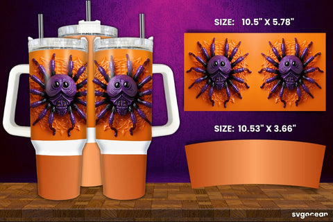 Inflated Spider Wrap Bundle | Tumbler | Mug | Pen Sublimation SvgOcean 