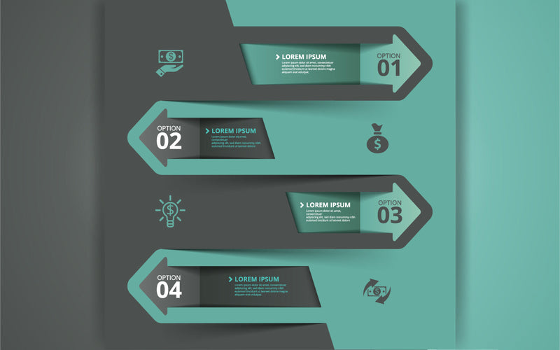 Infographic arrow design elements. Business template with 4 options ...
