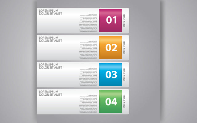 Infographic arrow template with 4 options. File is layered. Can be used for diagram, graph, chart, web banner SVG naemmiah021 