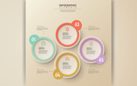 Infographic template for diagram graph presentation and round chart business concept with 4 options SVG naemmiah021 