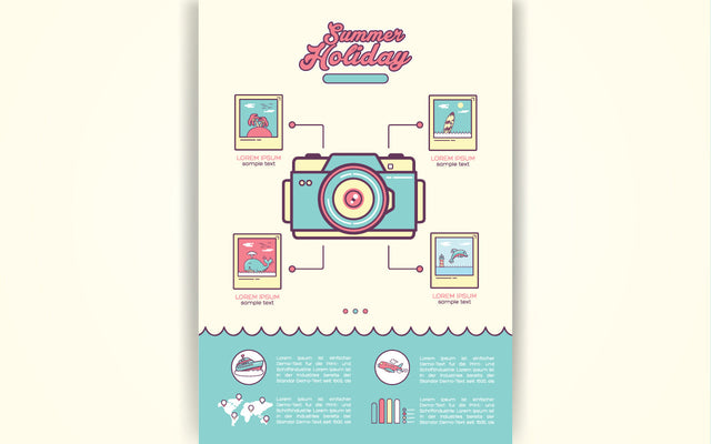 Infographics camera Travel and Vacation concept elements. SVG naemmiah021 