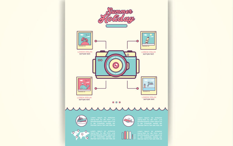 Infographics camera Travel and Vacation concept elements. SVG naemmiah021 