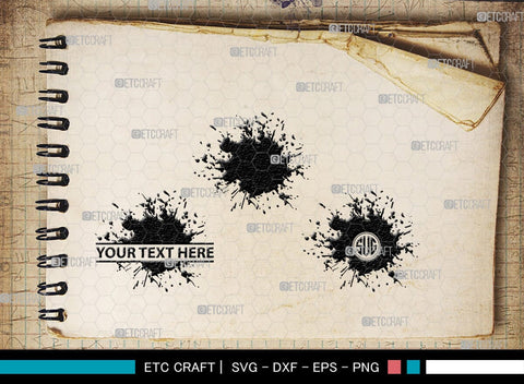 Ink Splatter Monogram, Ink Splatter Silhouette, Ink Splatter SVG, Paint Splatter Svg, Slime Svg, Blood Splatter Svg, Paint Spots Svg, SB00452 SVG ETC Craft 