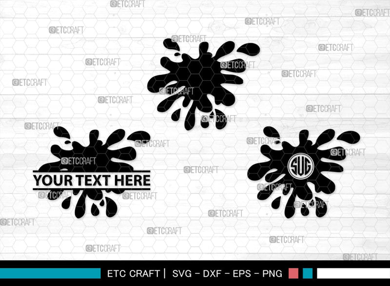 Ink Splatter Monogram, Ink Splatter Silhouette, Ink Splatter SVG, Paint ...