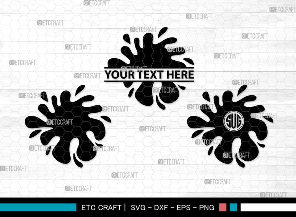Ink Splatter Monogram, Ink Splatter Silhouette, Ink Splatter SVG, Paint ...