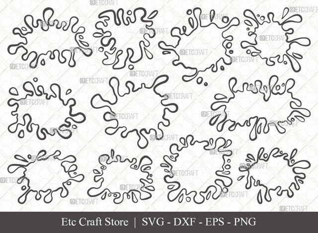 Ink Splatter Outline SVG Cut File | Slime Svg | Blood Splatter Svg | Paint Splatter Svg | Paint Spots Bundle | Eps | Dxf | Png SVG ETC Craft 