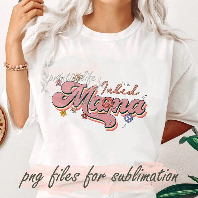 Inked Mama Png, Mother's Day Png, Western Mama Png, Western Inked Mama Design Png, Inked Mama Sublimation Design Download Sublimation PrintingLife 