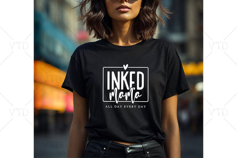 Inked Mama Svg Png Files, Funny Mom Svg, Mother's Day Svg, Mama Tshirt, Mama Shirts, Strong Woman Svg, Mom Mode Svg SVG DesignDestine 