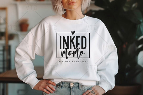 Inked Mama Svg Png Files, Funny Mom Svg, Mother's Day Svg, Mama Tshirt, Mama Shirts, Strong Woman Svg, Mom Mode Svg SVG DesignDestine 