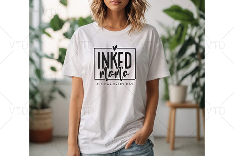 Inked Mama Svg Png Files, Funny Mom Svg, Mother's Day Svg, Mama Tshirt, Mama Shirts, Strong Woman Svg, Mom Mode Svg SVG DesignDestine 