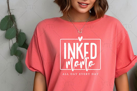 Inked Mama Svg Png Files, Funny Mom Svg, Mother's Day Svg, Mama Tshirt, Mama Shirts, Strong Woman Svg, Mom Mode Svg SVG DesignDestine 
