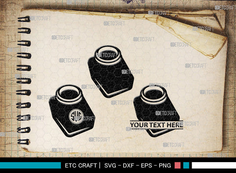 Inkwell Pen Monogram, Inkwell Pen Silhouette, Inkwell Pen SVG, Feather Pen Svg, Fountain Pen Svg, SB00005 SVG ETC Craft 