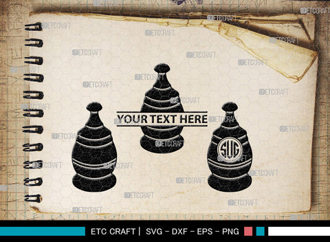 Inkwell Pen Monogram, Inkwell Pen Silhouette, Inkwell Pen SVG, Feather Pen Svg, Fountain Pen Svg, SB00005 SVG ETC Craft 