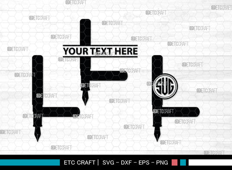 Inkwell Pen Monogram, Inkwell Pen Silhouette, Inkwell Pen SVG, Feather Pen Svg, Fountain Pen Svg, SB00005 SVG ETC Craft 