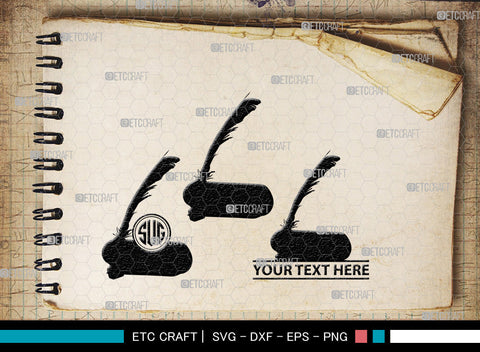 Inkwell Pen Monogram, Inkwell Pen Silhouette, Inkwell Pen SVG, Feather Pen Svg, Fountain Pen Svg, SB00005 SVG ETC Craft 