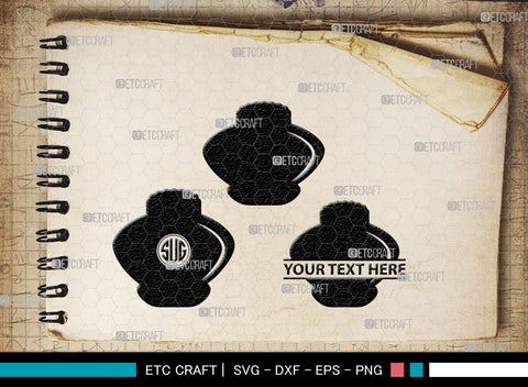 Inkwell Pen Monogram, Inkwell Pen Silhouette, Inkwell Pen SVG, Feather Pen Svg, Fountain Pen Svg, SB00005 SVG ETC Craft 