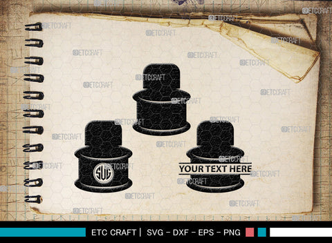 Inkwell Pen Monogram, Inkwell Pen Silhouette, Inkwell Pen SVG, Feather Pen Svg, Fountain Pen Svg, SB00005 SVG ETC Craft 