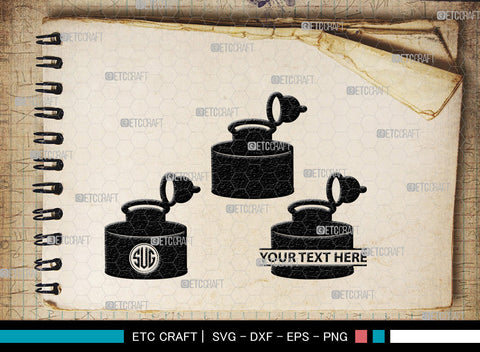 Inkwell Pen Monogram, Inkwell Pen Silhouette, Inkwell Pen SVG, Feather Pen Svg, Fountain Pen Svg, SB00005 SVG ETC Craft 