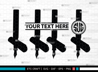 Inkwell Pen Monogram, Inkwell Pen Silhouette, Inkwell Pen SVG, Feather Pen Svg, Fountain Pen Svg, SB00005 SVG ETC Craft 