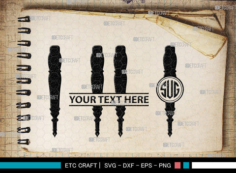 Inkwell Pen Monogram, Inkwell Pen Silhouette, Inkwell Pen SVG, Feather Pen Svg, Fountain Pen Svg, SB00005 SVG ETC Craft 