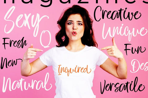 Inquired handwritten font Font Akrt Std 