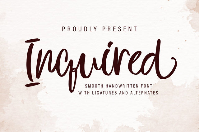 Inquired handwritten font Font Akrt Std 