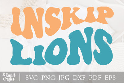 Inskip lions svg wavy style svg, EPS PNG Cricut Instant Download SVG Fauz 