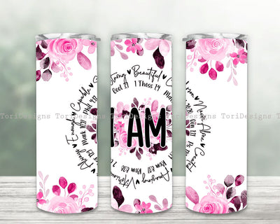 Inspiration 20oz Skinny Tumbler Sublimation Designs, Watercolor Pink Floral Tumbler, Flower Tumbler 20oz Skinny Tumbler Sublimation Wrap Designs Sublimation ToriDesigns 