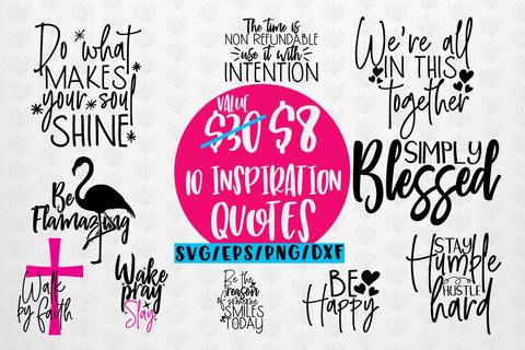 Inspiration Quote Bundle – EPS SVG DXF PNG SVG CoralCutsSVG 