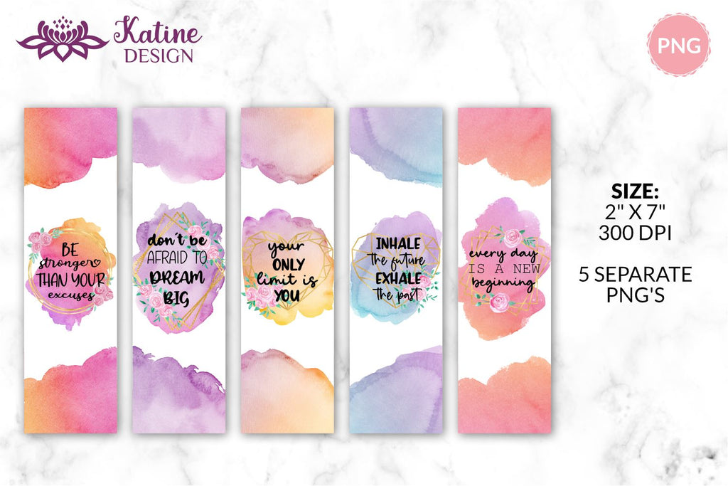 Bookmarks Design Inspirational Bookmarks, Motivational Quotes, Watercolor Bookmarks ...