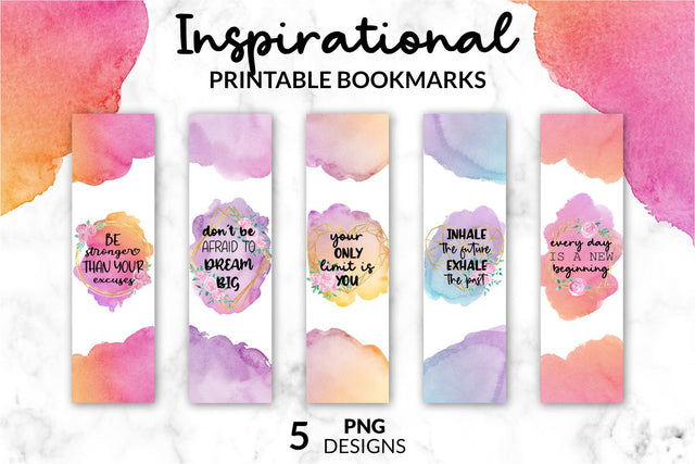 Inspirational Bookmarks, Motivational Quotes, Watercolor Bookmarks, Printable Bookmark, Bookmark Design, Pdf Bookmark, Bookmark Set, Diy Bookmarks, Bookmark Sublimation Digital bookmarks, PNG file SVG KatineDesign 