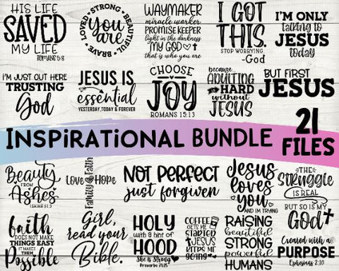 Inspirational Bundle Svg, Inspirational Quotes Svg, Christian Quotes Svg SVG She Shed Craft Store 
