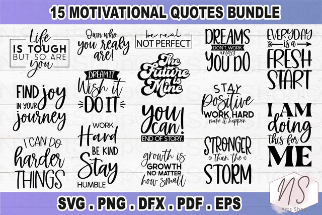 Inspirational Bundle SVG, Motivational Bundle,Happiness SVG, Inspirational SVG, Positive SVG, Motivational Quote Design SVG NS Arts Shop 