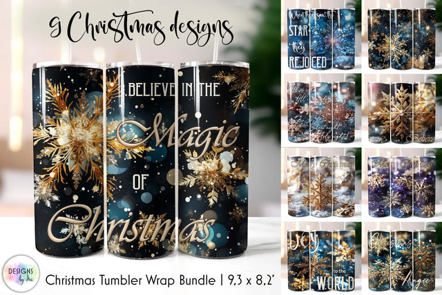 Inspirational Christmas Tumbler Wrap Bundle Sublimation Designs by Ira 