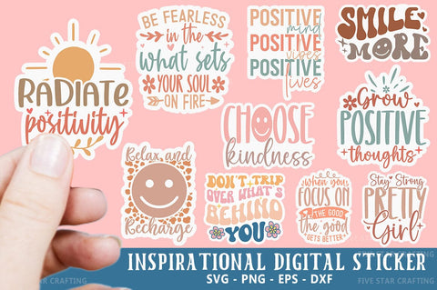 Inspirational Digital Sticker Quotes SVG Bundle SVG FiveStarCrafting 