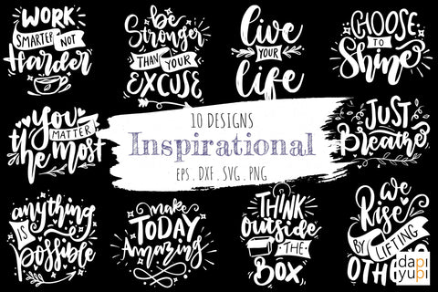 Inspirational Lettering Quotes Bundle SVG dapiyupi store 