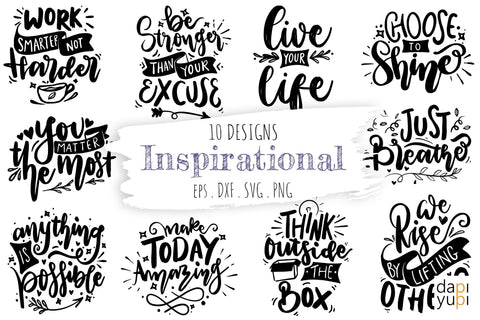 Inspirational Lettering Quotes Bundle SVG dapiyupi store 