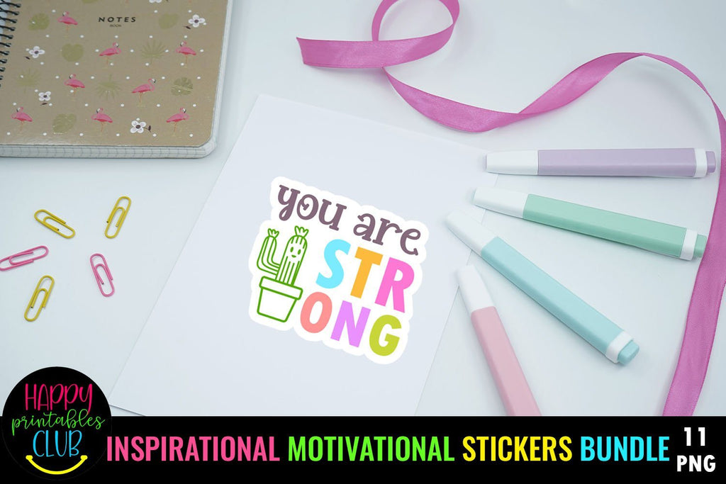Inspirational-Motivational - Positivity Stickers Bundle - So Fontsy