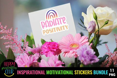 Inspirational-Motivational - Positivity Stickers Bundle SVG Happy Printables Club 
