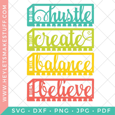 Inspirational Planner Bookmarks SVG Hey Let's Make Stuff 