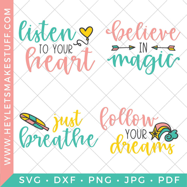 Inspirational Quote Bundle SVG Hey Let's Make Stuff 