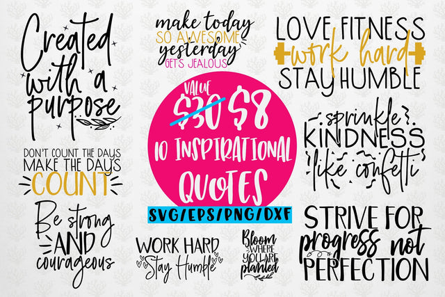 Inspirational Quote Bundle SVG SVG CoralCutsSVG 