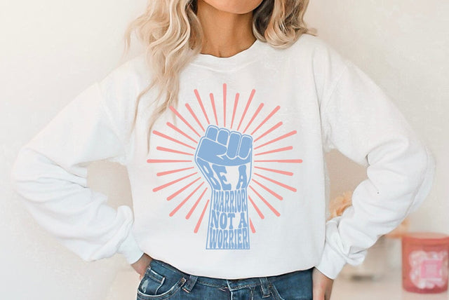 Inspirational Quote SVG Design, Be a warrior not a worrier SVG FiveStarCrafting 