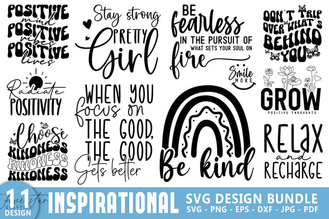 Inspirational Quote SVG Design Bundle SVG FiveStarCrafting 