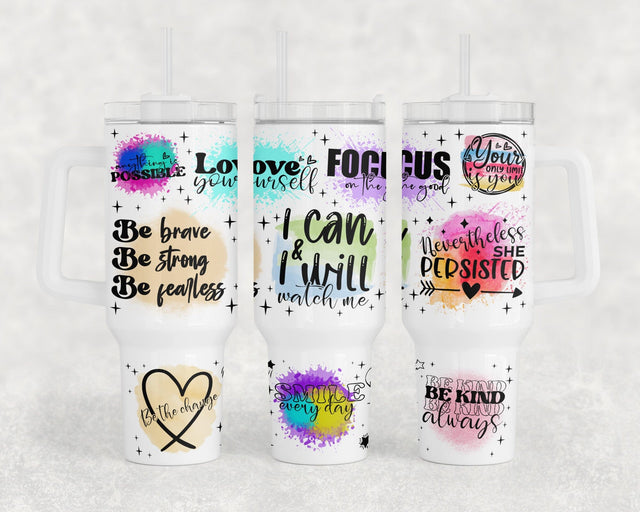 Inspirational Quotes 40oz Tumbler Wrap, Inspirational 40oz Quencher Tumbler Sublimation Design, Motivational Tumbler PNG File Sublimation HappyDesignStudio 
