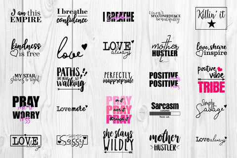 Inspirational Quotes Mega Svg Bundle - Inspirational SVG Bundle - Strong Woman Svg Bundle - Confidence Quotes Svg Bundle Mega T Shirt Bundle SVG Whistlepig Designs 