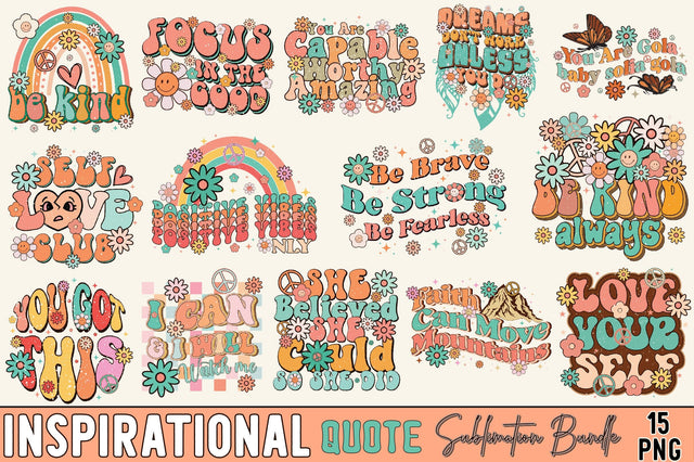 Inspirational Quotes Sublimation Bundle Sublimation designartist 